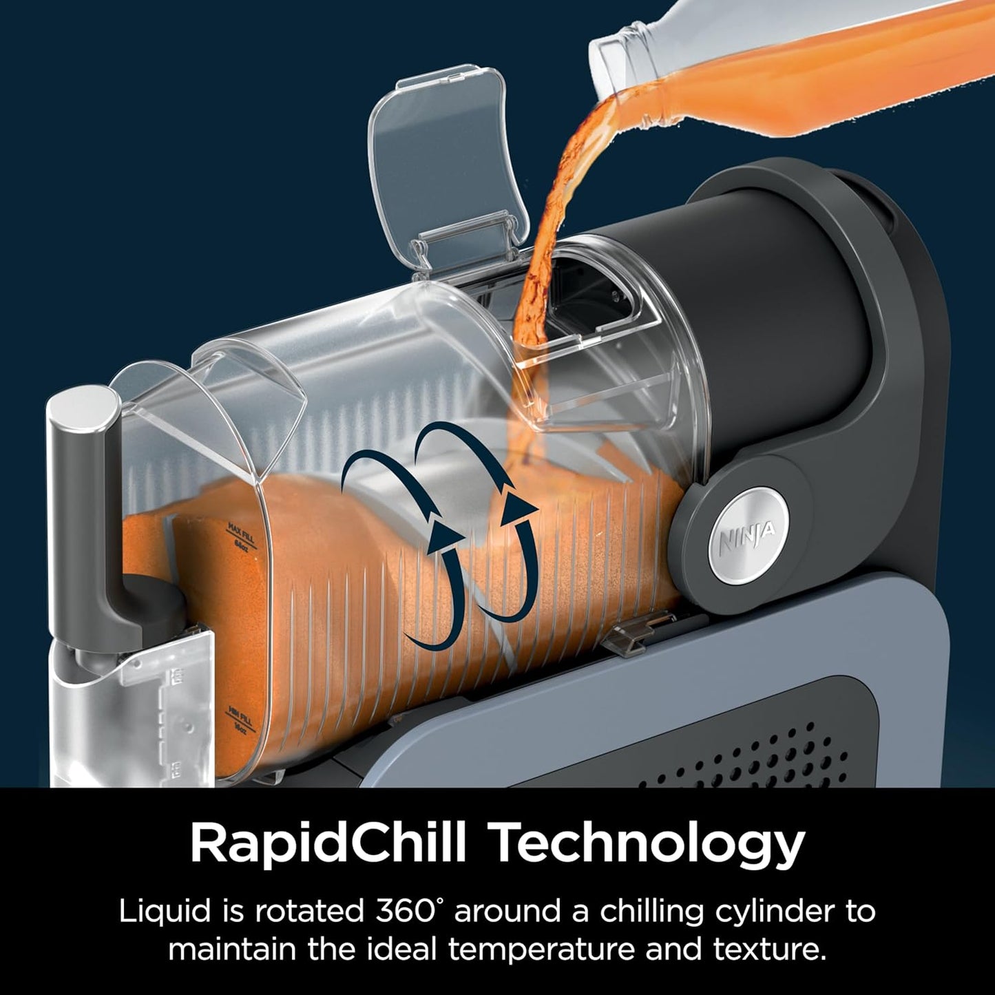 SLUSHi with RapidChill Technology, 88 oz. Frozen Drink & Slushie Machine, 5 Preset Programs, Margaritas, Frappés, and More, Premium Accents, Black, FS301